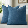 a moment Ocean Blue Chenille Throw Pillow Covers 22x22 Inch Pack of 2 Modern by amoment