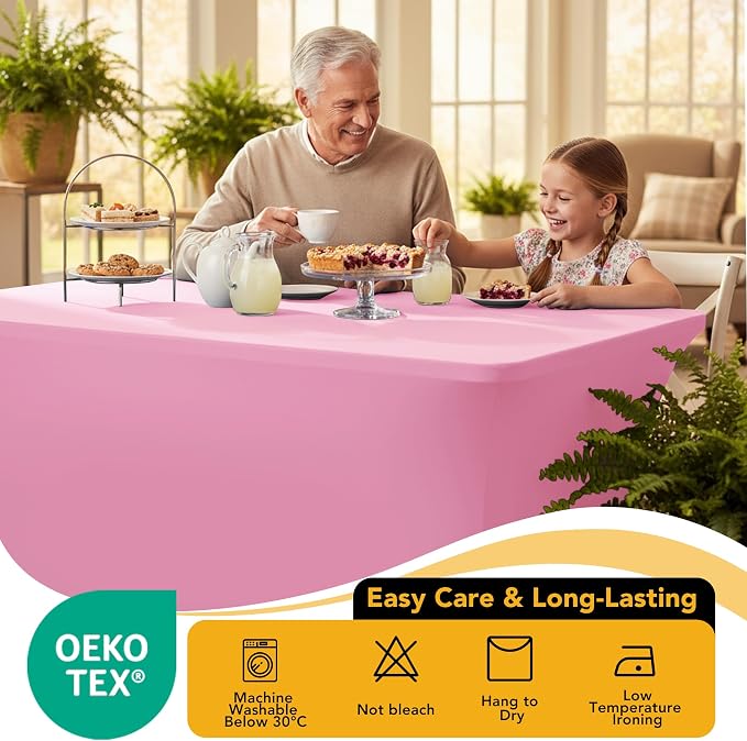 6-Pack Premium Pink Spandex Tablecloths - Image 7