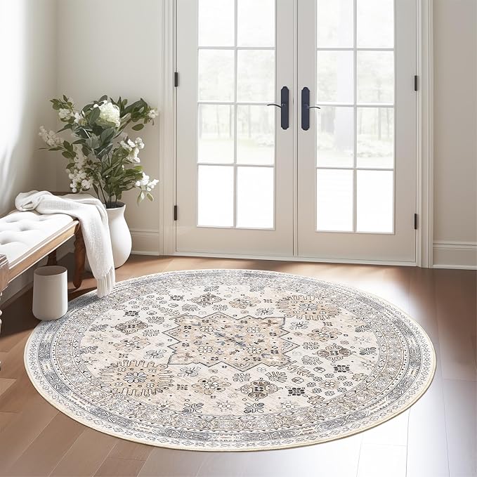 zesthome Washable Round Rug - 5ft Ultra-Thin Circle Area Rugs - Image 3