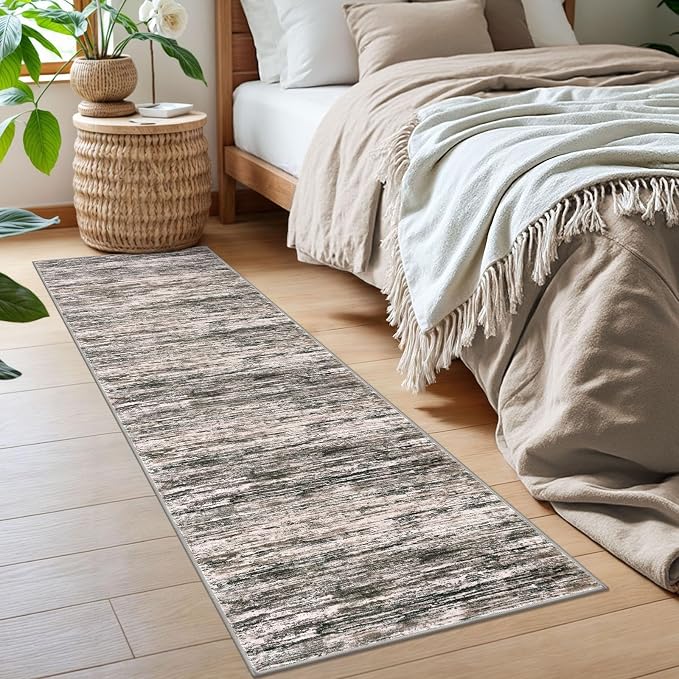2x6 Modern Abstract Runner Rug for Hallways, Non-Shedding Washable Rug for - Image 3