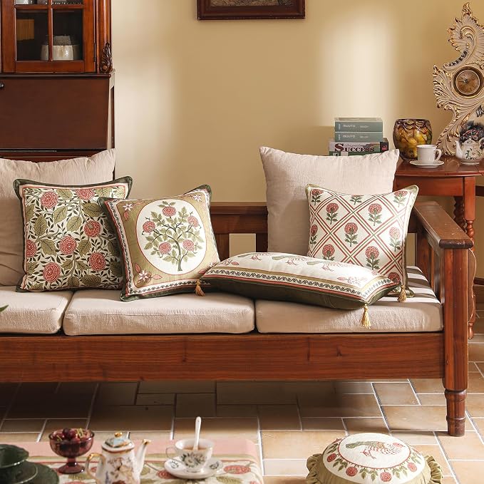 Rectangle Throw Pillow Covers Pack of 2, Velvet Farmhouse - Image 4