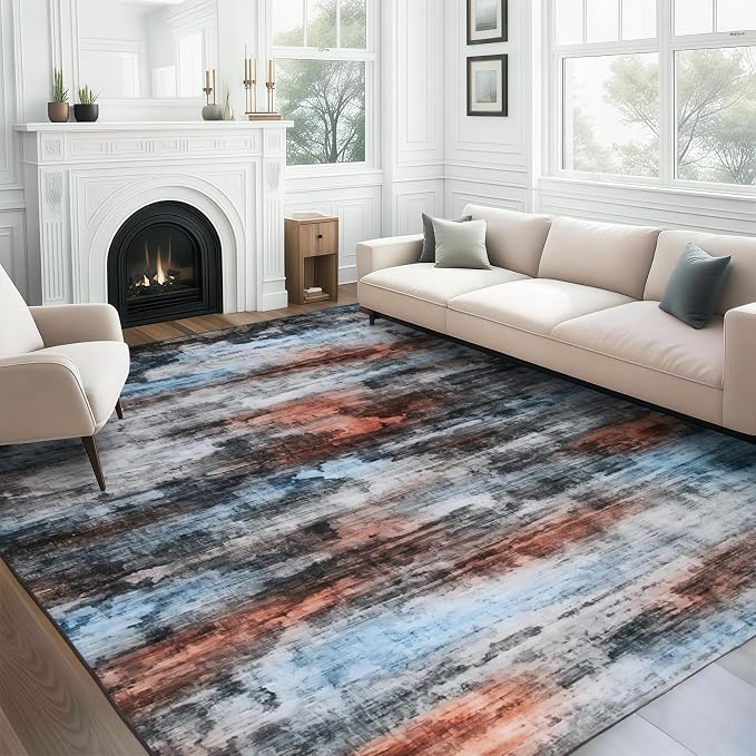 WILLSUN Washable Area Rugs, 9x12 Non-Slip Boho Large Area Rugs by Embracethewarmthofhome