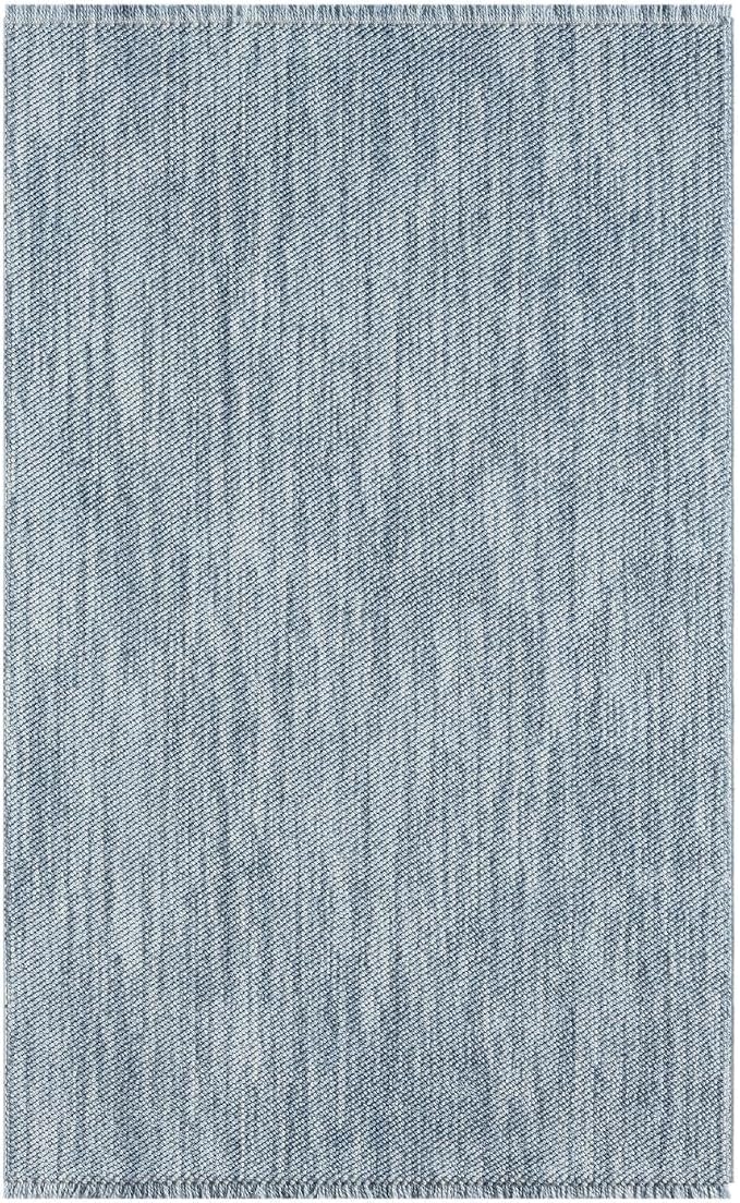 LUXE WEAVERS Solid Machine Woven Blue 6x9 Area Rug, Indoor Stain-Resistant - Image 2