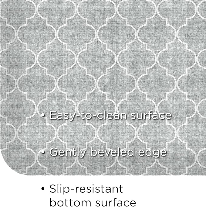 GelPro Elite Premier Anti-Fatigue Kitchen Comfort Floor Mat, Trellis Grey Haze - Image 2