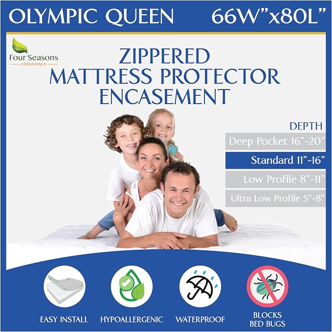 Zippered Olympic Queen Mattress Protector by FourSeasonsEssentials