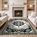 5x7 Traditional Oriental Area Rug Black White Dark Green Rug Non Slip Low Pile by Unknown