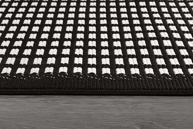Beverly Rug Micro Loop Area Rug Black/White 5x7 Geometric Modern Luxury Zebra - Image 6