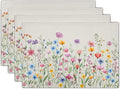 Giwawa 4PCs Spring Floral Placemats Summer Wildflowers Place Mat 12x18 Inch by Giwawa