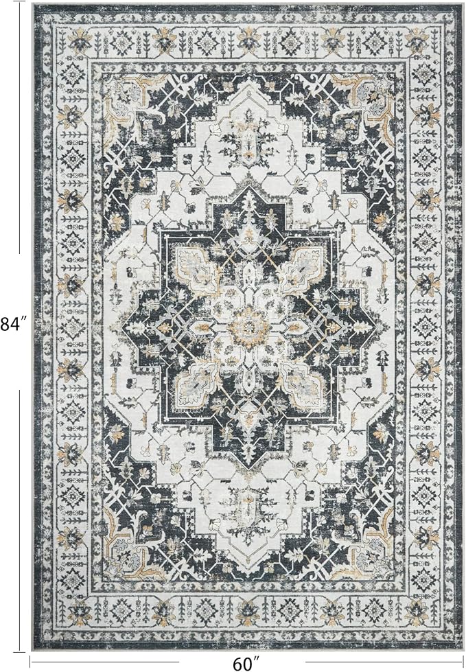 zesthome 5x7 Area Rugs, Machine Washable Rugs - Image 2
