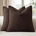 EMEMA Throw Pillow Covers Decorative Linen Pillow Covers 22x22 Inch Dark Brown by EMEMA