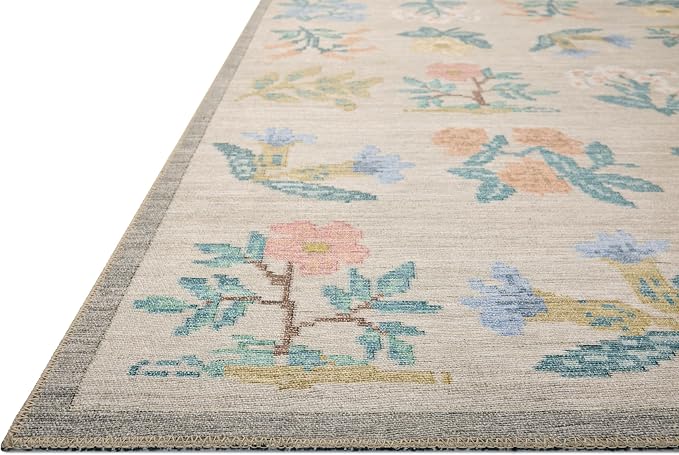 Loloi Rifle Paper Co. Rosa Collection RSA-03 Cream 2'-6" x 12'-0" Runner Rug - Image 3