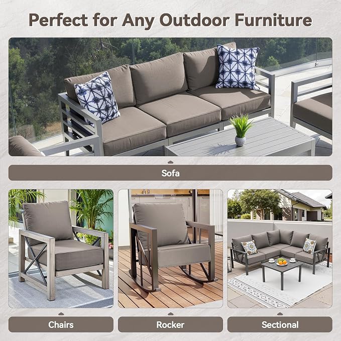 Luxury 6" Outdoor Cushions for Patio Furniture, Fade Resistant Couch Chair - Image 8