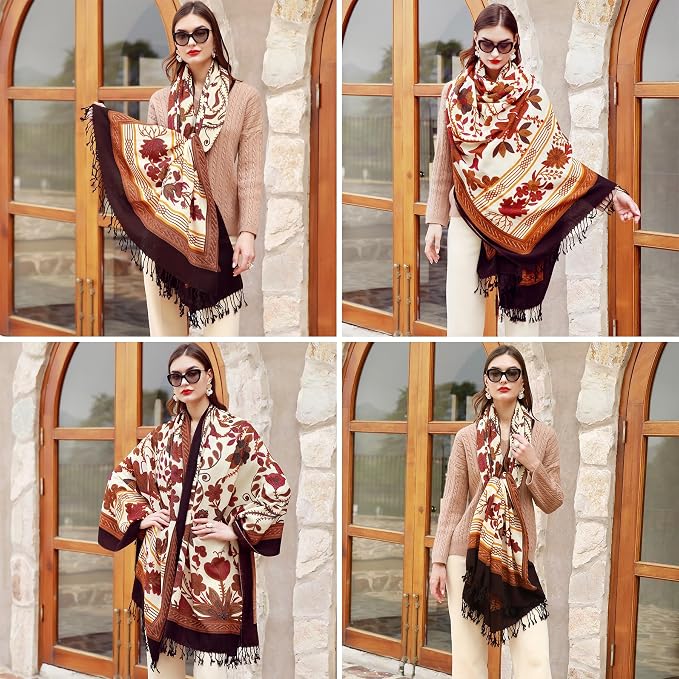 DANA XU 100% Merino Wool Pashmina Shawl - Image 5