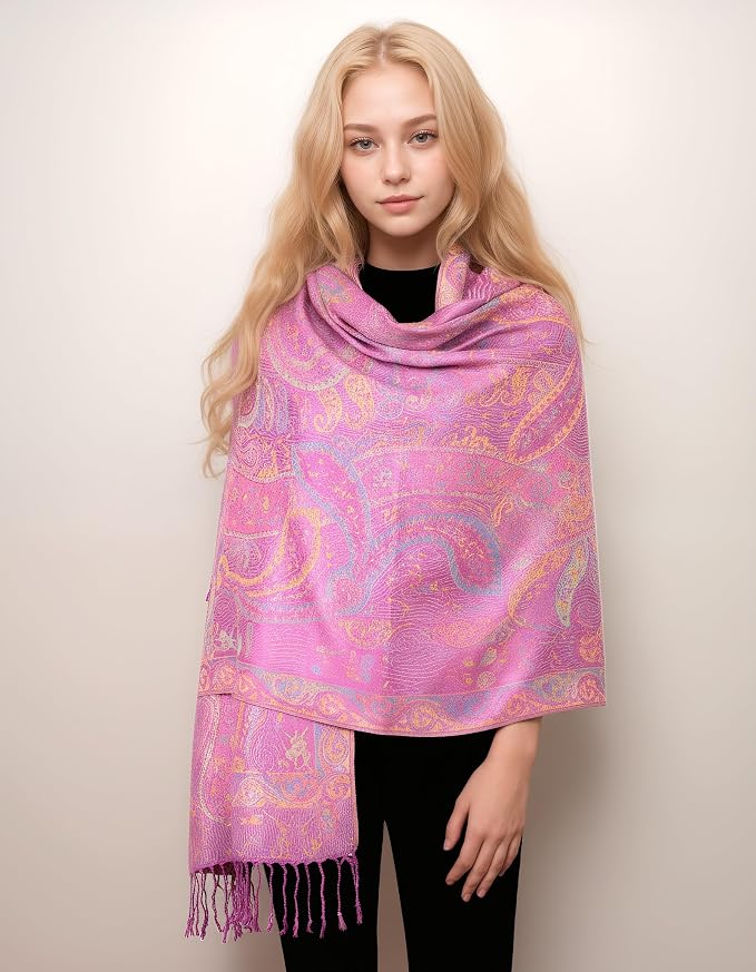 Achillea Big Paisley Pashmina Shawl Wrap - Image 3