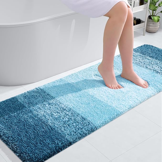 OLANLY Bathroom Runner Rugs 59x20, Extra Soft Absorbent Microfiber Bath Rugs by OLANLY