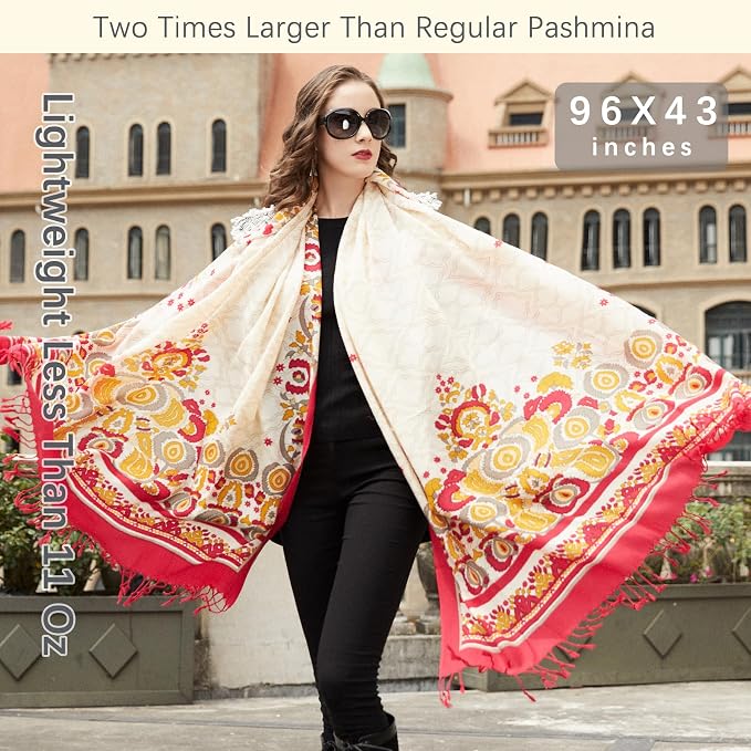 DANA XU 100% Merino Wool Pashmina Shawl - Image 6