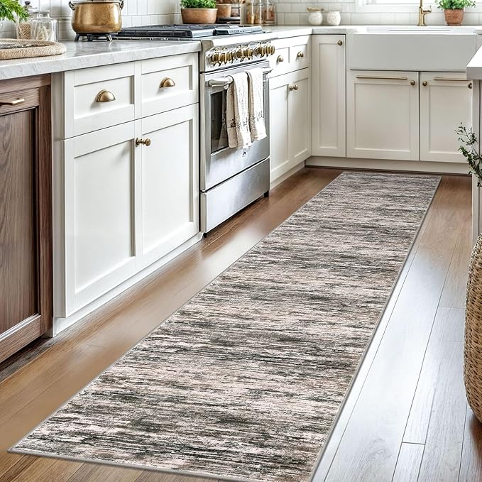 2x8 Modern Abstract Runner Rug for Hallways, Non-Shedding Washable Rug for - Image 2