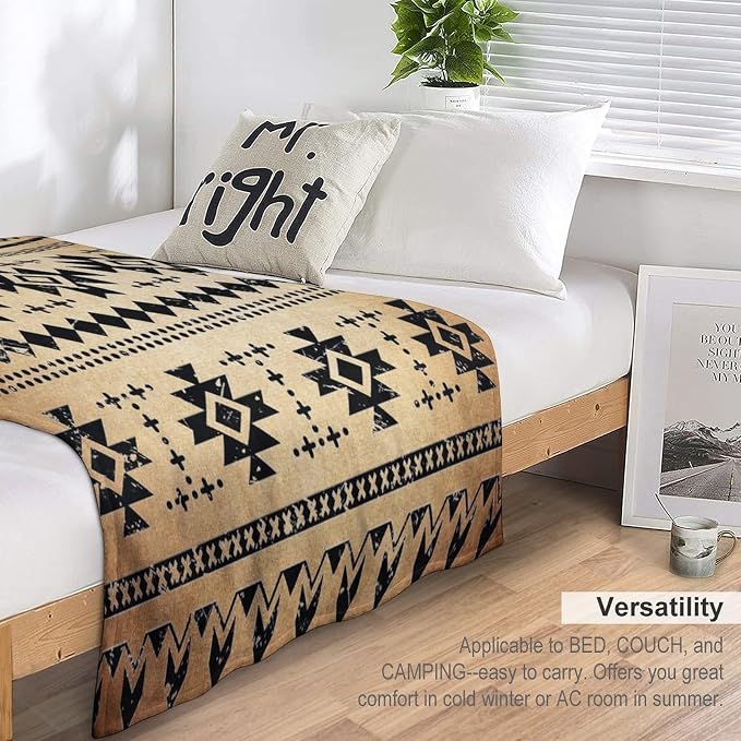 Tribal Aztec Throw Blanket, Southwestern Native Blanket, Vintage Ethnic - Image 5