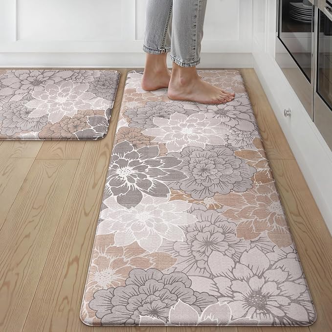 GENIMO Kitchen Mats for Floor, Kitchen Rugs Non Slip Washable Sets of 2 by GENIMO