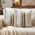 Aeckself Boho Chenille Tufted Throw Pillow Covers 18x18 Inch Set of 2, by AECKSELF