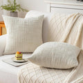 Decorative Throw Pillow Covers 22x22 Inch Set of 2, Thick Solid Farmhouse by ZSkogur