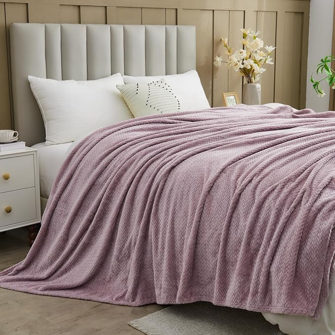 NEWCOSPLAY Super Soft Twin Blanket Light Purple Premium Silky Flannel Fleece - Image 9