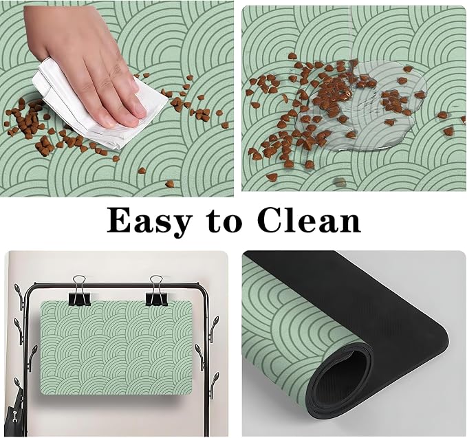 Dog Food Mat for Floors, Absorbent and Quick-Drying Pet Cat Food Mat, - Image 3