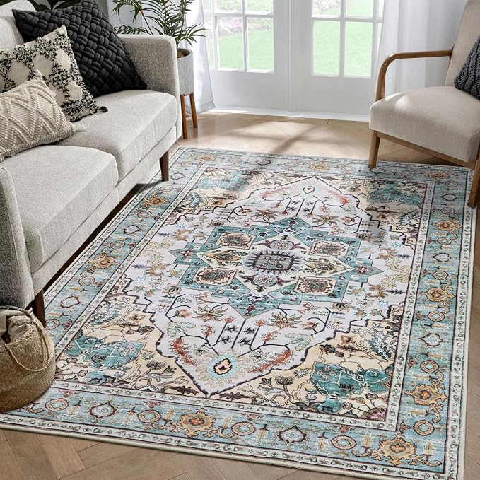 WILLSUN Washable Area Rugs, 4x6 Non-Slip Boho Large Area Rugs - Image 8