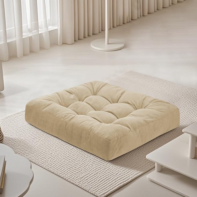 Meditation Floor Pillow 22×22 Inch 1 Pack Large Floor Cushions by FlyGulls