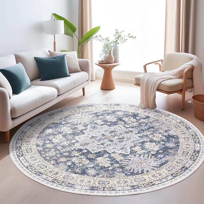 zesthome Washable Round Rug - 5ft Ultra-Thin Circle Area Rugs by Zesthome