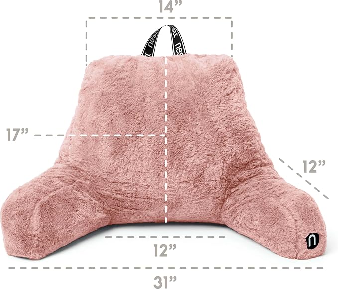 Nestl Fur Reading Pillow with Laptop Lap Desk, Stylish Back Pillow - Image 3