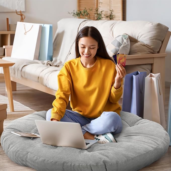 Large Floor Cushion Seating Round Floor Pillows Cushions by Funnymoom