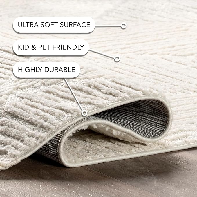 nuLOOM Kerry Cream, Soft and Cozy, High Traffic, Stain Resistant, Easy Clean - Image 4