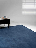 Rugsotic Carpets Hand Knotted Gabbeh Wool 6'x9' Area Rug Solid Blue L00111 by GetMyRugsLLC