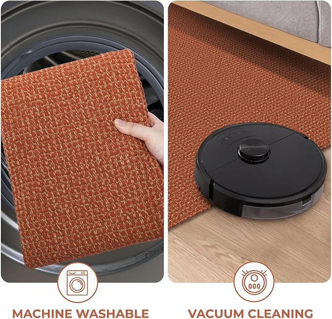 KOZYFLY Washable Area Rug 5x7 ft Rubber Backed Non Slip Rugs - Image 7