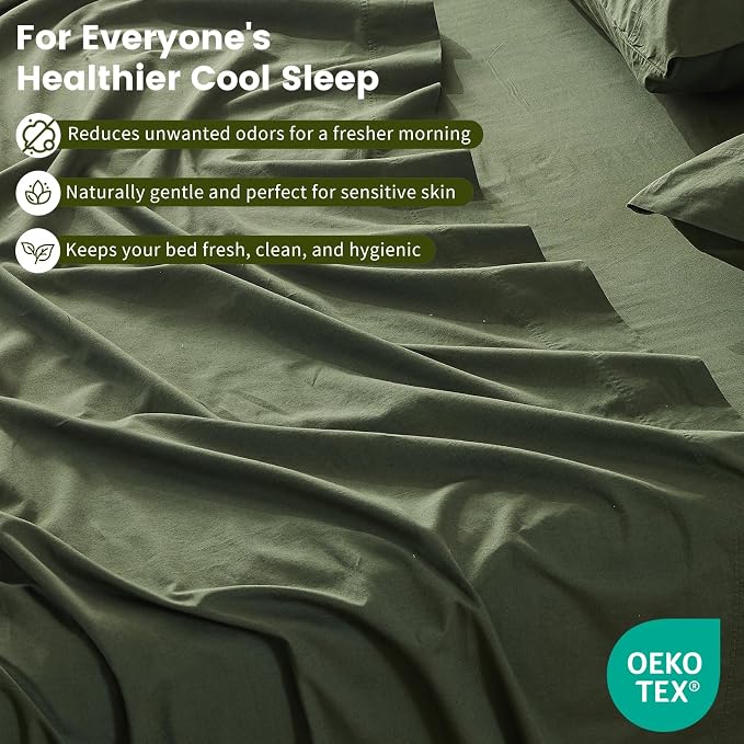 100% Linen Sheet Set Queen Size Extra Deep Pocket Fits 18-24 Inch Mattress - Image 5