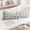 BlissBlush Grey Velvet Decorative Long Lumbar Pillow Cover 14x36, Light Gray by BlissBlush