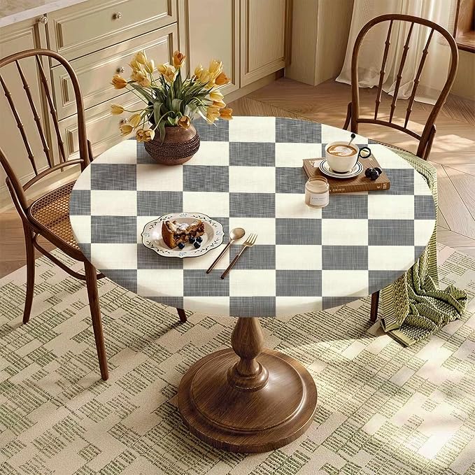 Buffalo Plaid Fitted Round Tablecloth - Image 8