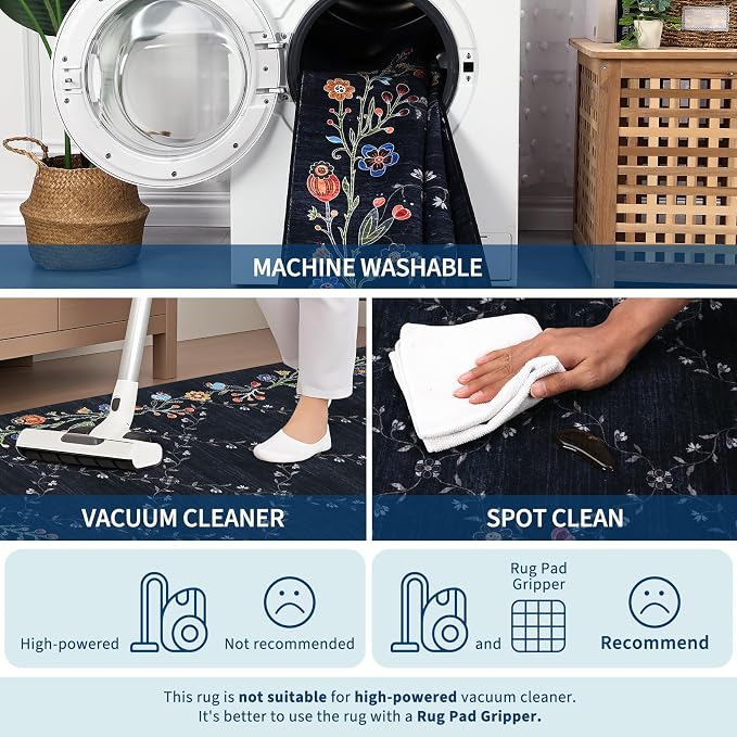 GarveeHome 9x12 Washable Floral Area Rugs - Image 6