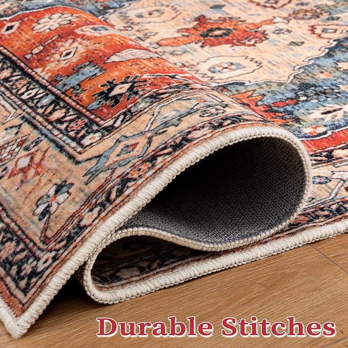 SERISSA 5x7 Boho Tribal Area Rug, Washable Large Rugs - Image 8