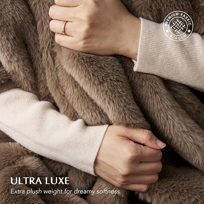EVERGRACEHOME Ultra Soft Luxury Fluffy Mink Faux Fur Throw Blanket, Thick Warm - Image 3