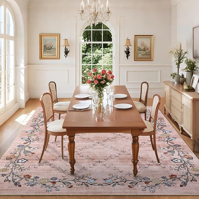 GarveeHome 8x10 Washable Floral Area Rugs - Image 3