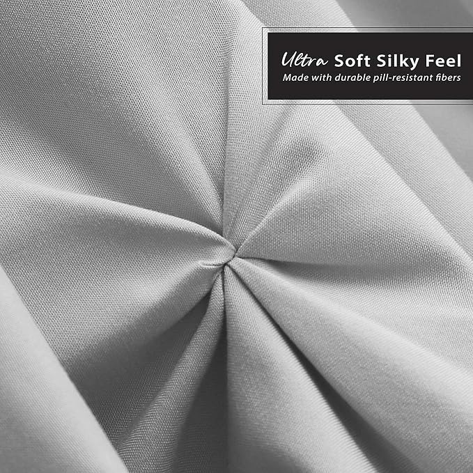 Nestl Light Grey Bed Skirt Full Size, Pinch Pleat Full Bed Skirt, Hotel Quality - Image 5