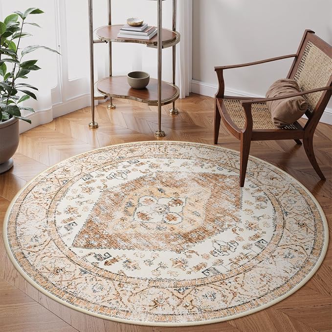 Lahome Boho Round Rug - 3Ft Washable Area Rug - Image 7