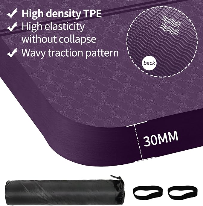nuveti Large Exercise Mat - 15mm/20mm/30mm Thick Yoga Mat | Workout Mat - Image 2