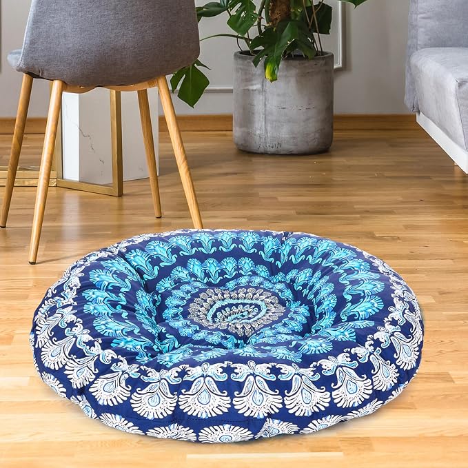 35" Large Mandala Floor Cushion Round Meditation Floor Pillow Cushion - Image 4
