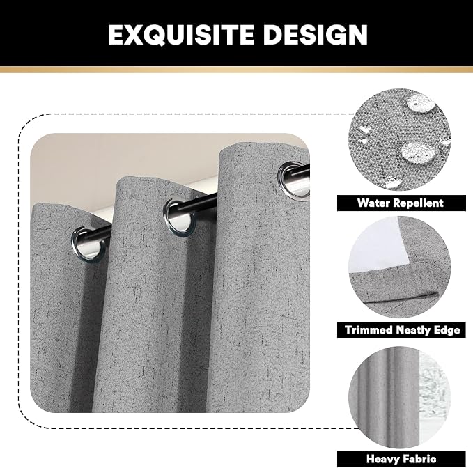 PrinceDeco 100% Blackout Curtains 84 inches Long - Image 7