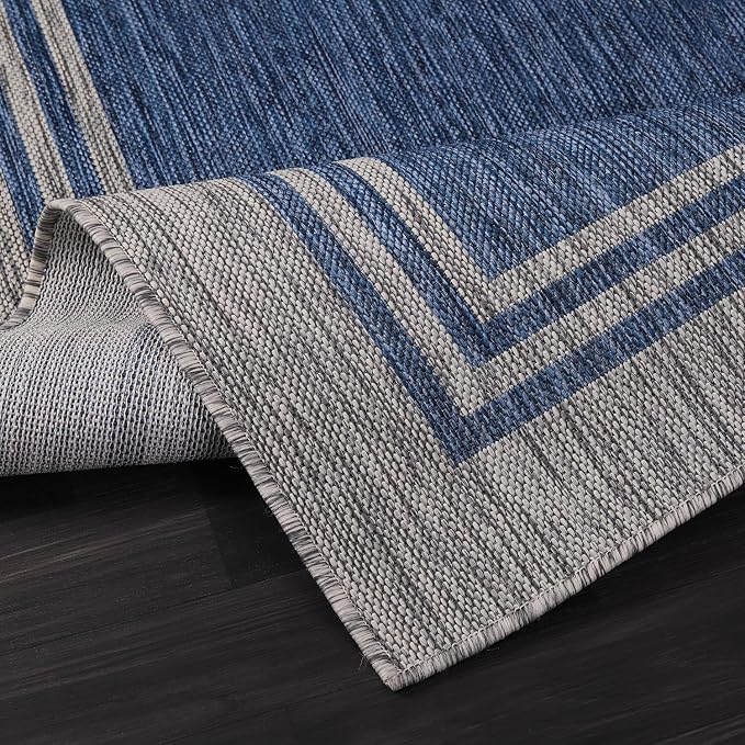 Bordered Outdoor Rug 9x12 Washable Outside Carpet - Image 4