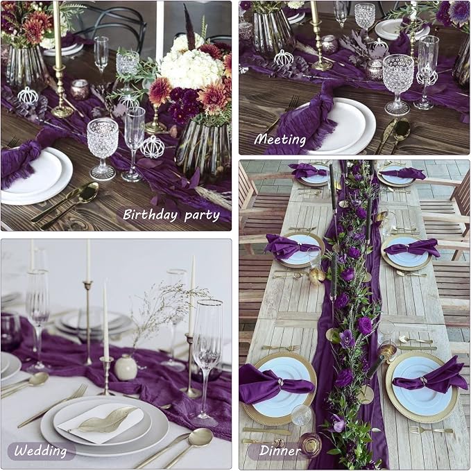 12 Pack Cheesecloth Table Runner 35x72 Inch Boho Gauze Table Runner Rustic - Image 6