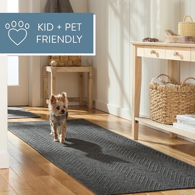 TOWN & COUNTRY BASICS Pax Herringbone Textured Solid Everwash® Washable Area Rug - Image 8